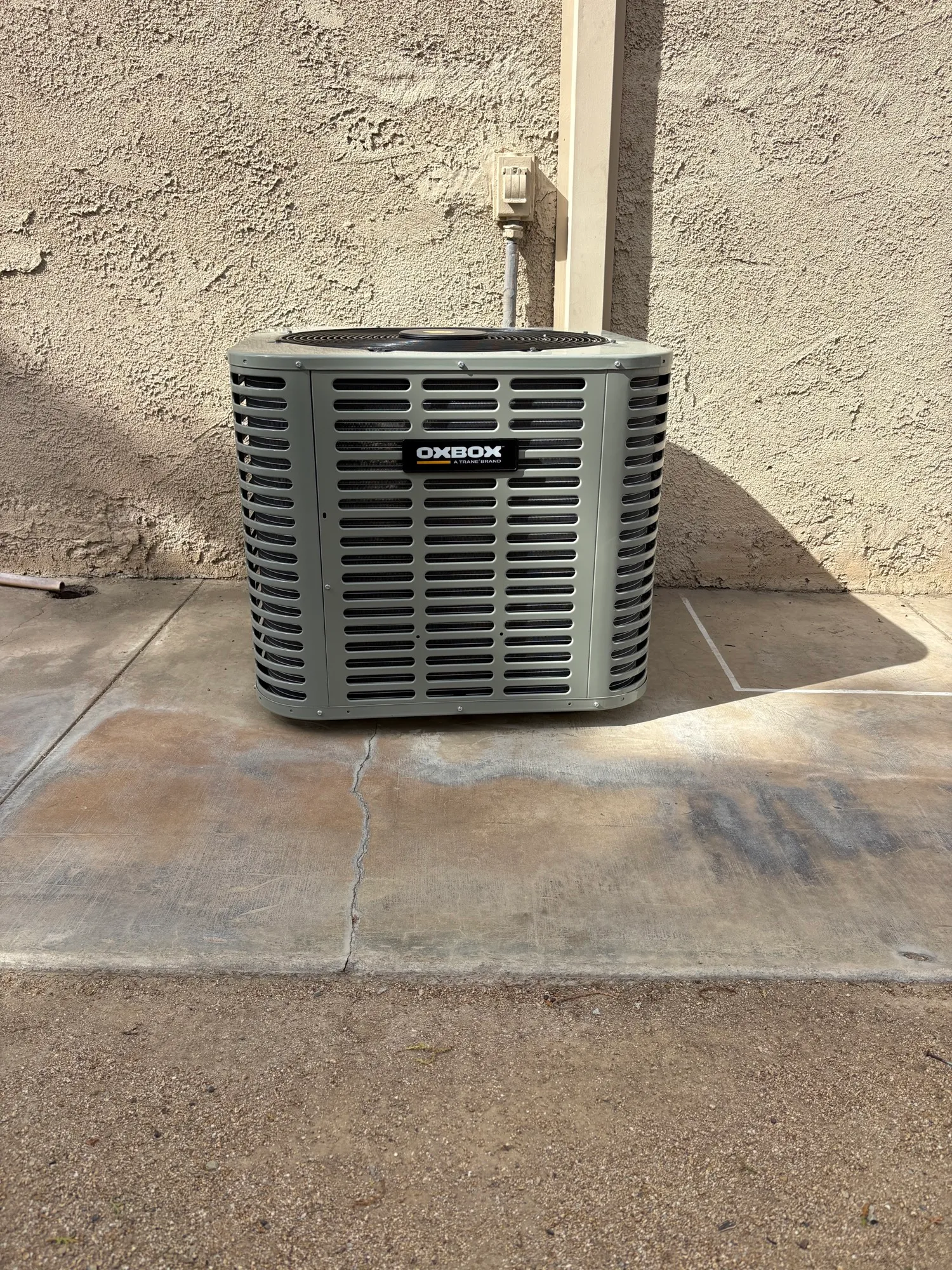 New OXBOX condenser unit installed by Abundant Air, Coachella Valley